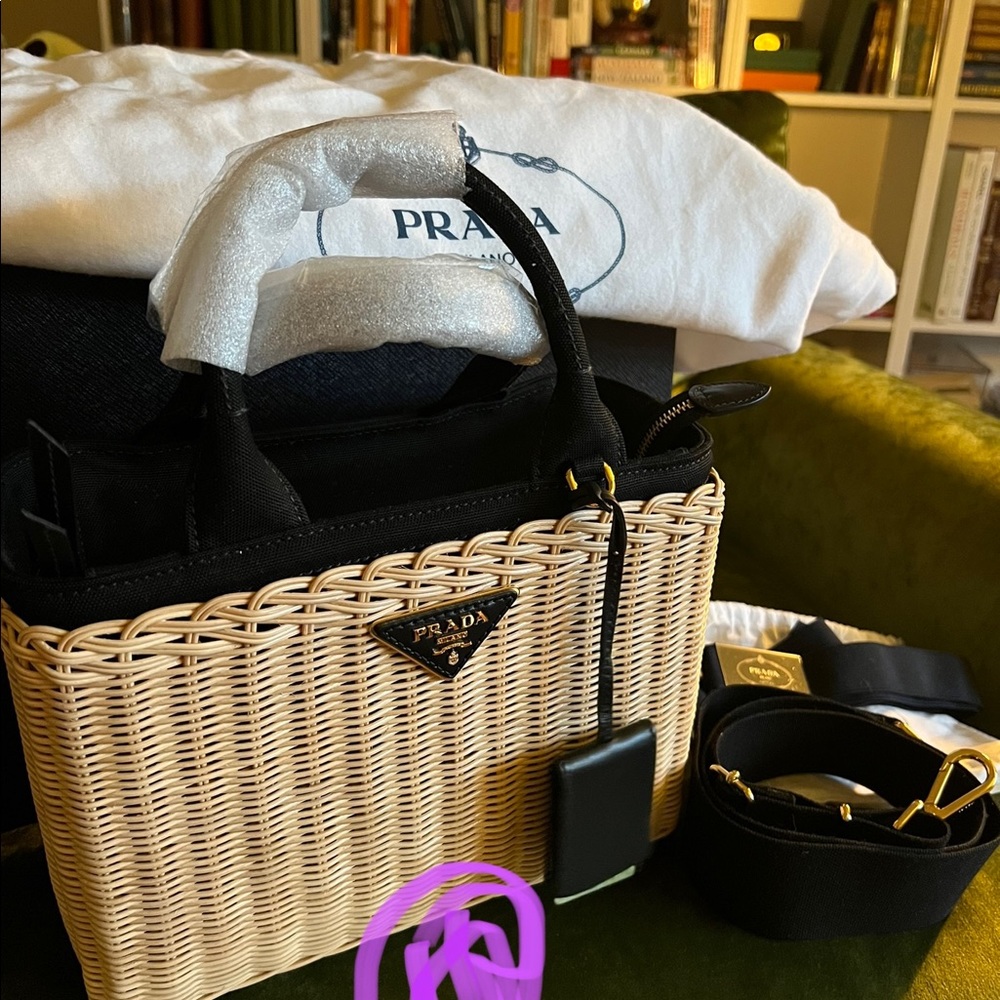 Prada Midollino wicker tote